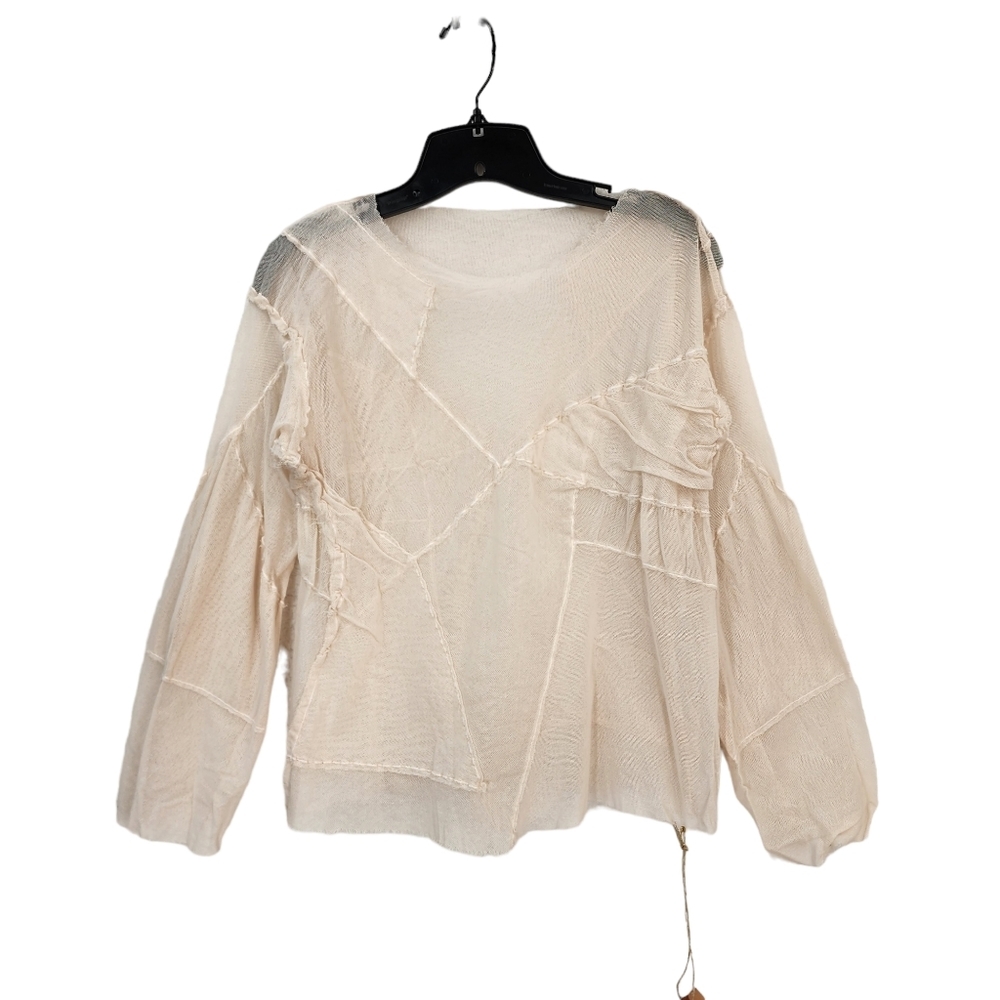 Light Cream Boho Patchwork Pullover Top